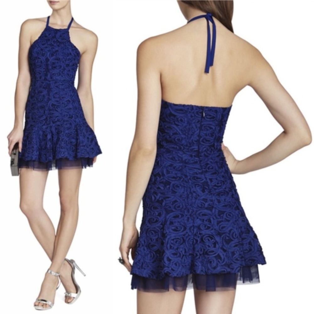 BCBG Sleeveless Halter Nacy Cocktail Dress NWT